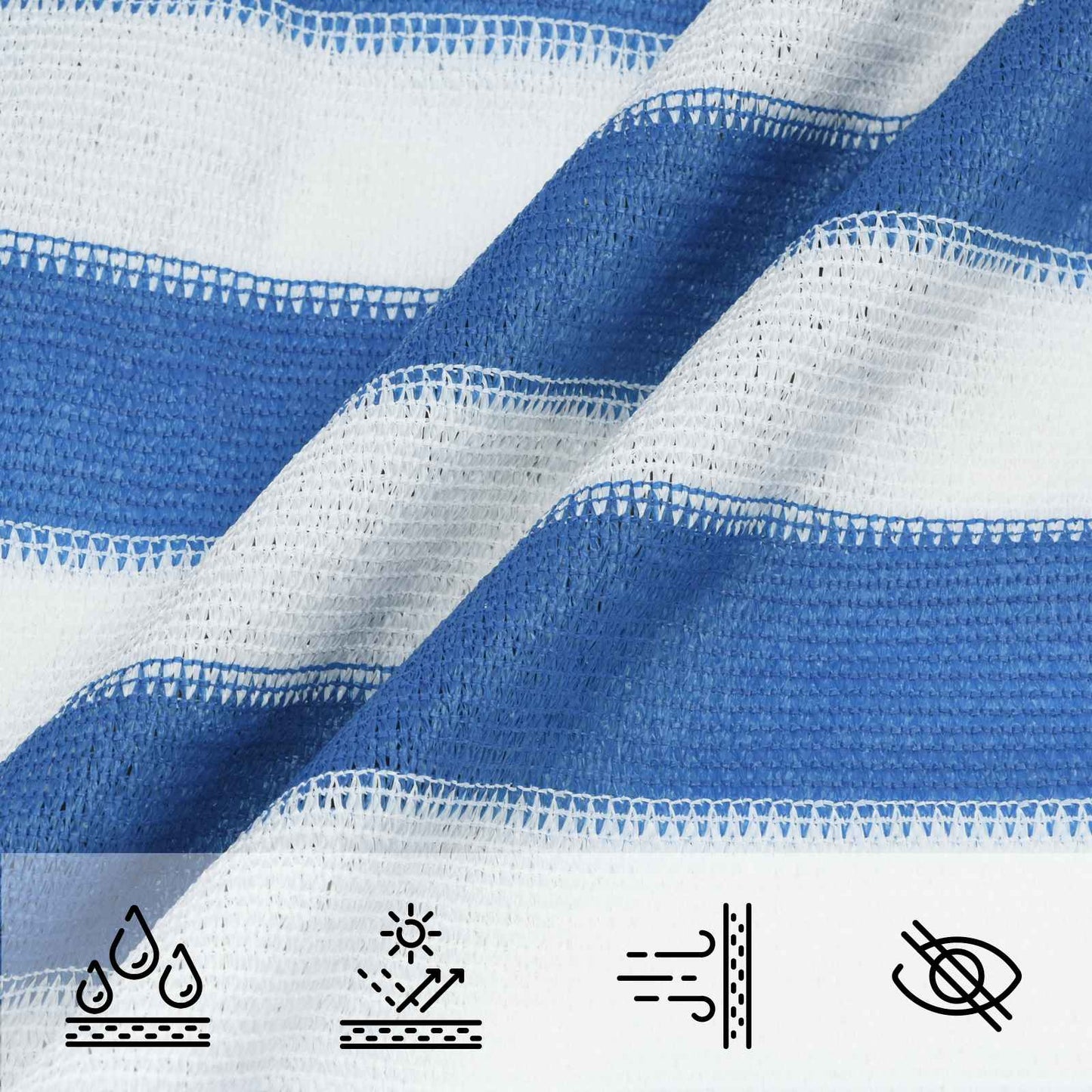 Sonnensegel 3,5 x 5 m HDPE Rechteckig Blau und Weiß