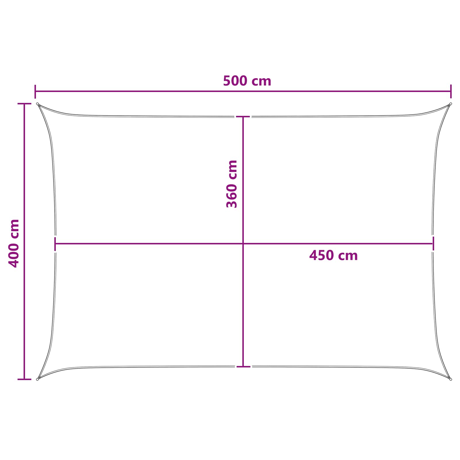 Sonnensegel 4 x 5 m HDPE Rechteckig Blau und Weiß