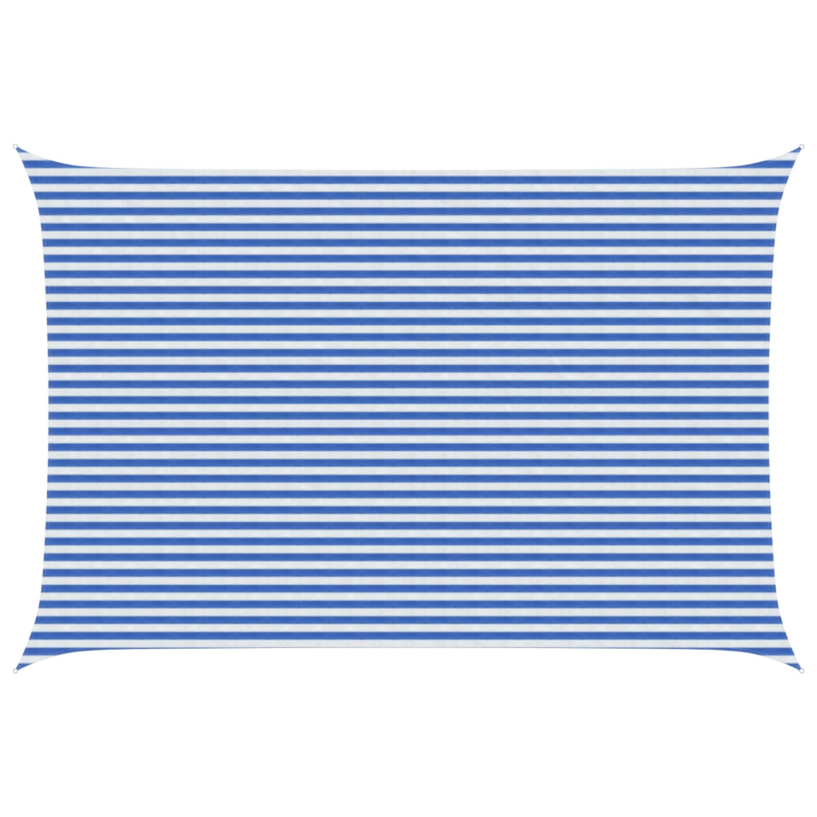 Sonnensegel 4 x 6 m HDPE Rechteckig Blau und Weiß