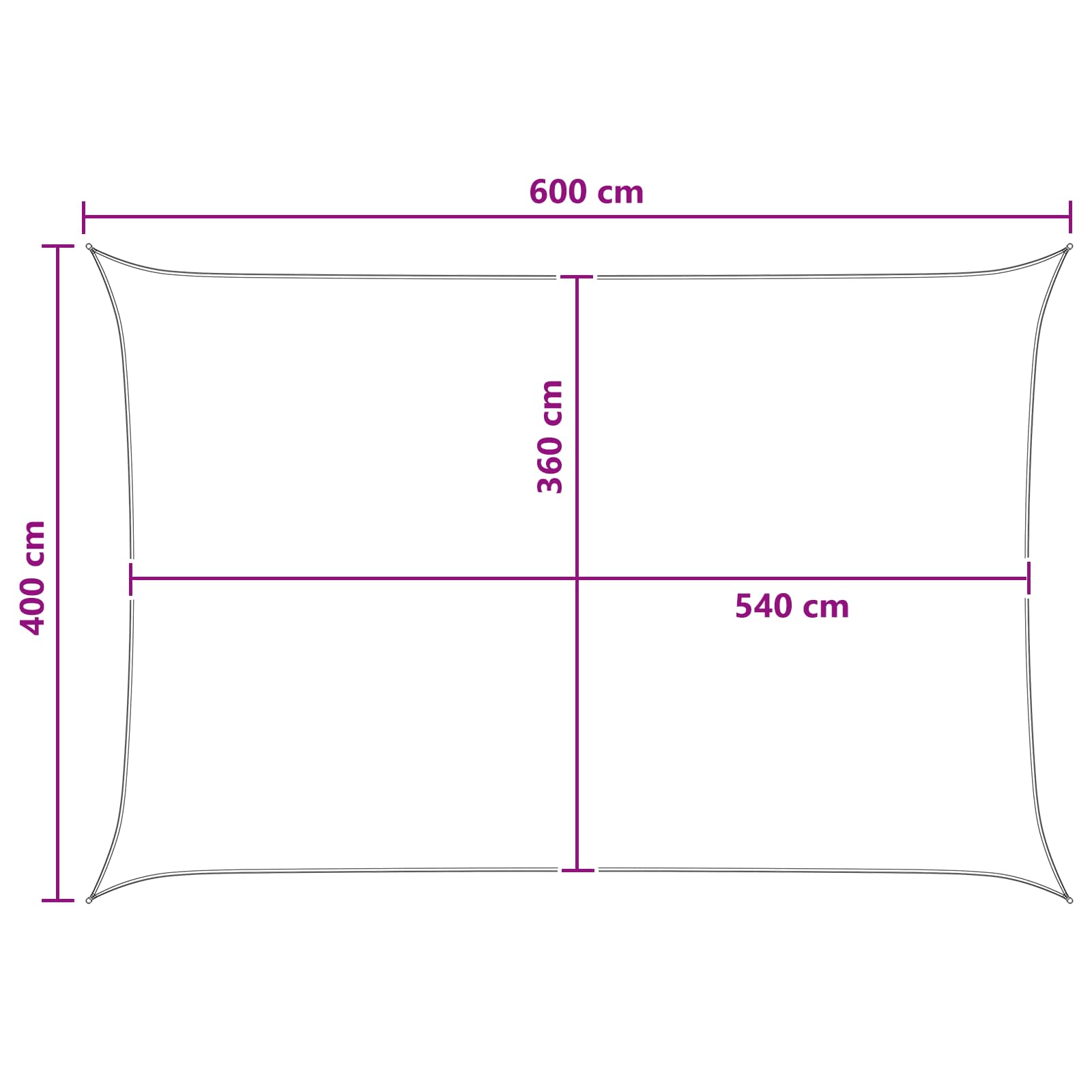 Sonnensegel 4 x 6 m HDPE Rechteckig Blau und Weiß