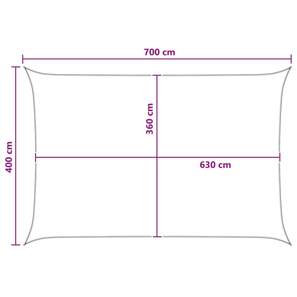 Sonnensegel Rechteckig 4 x 7 m HDPE Blau und Weiß