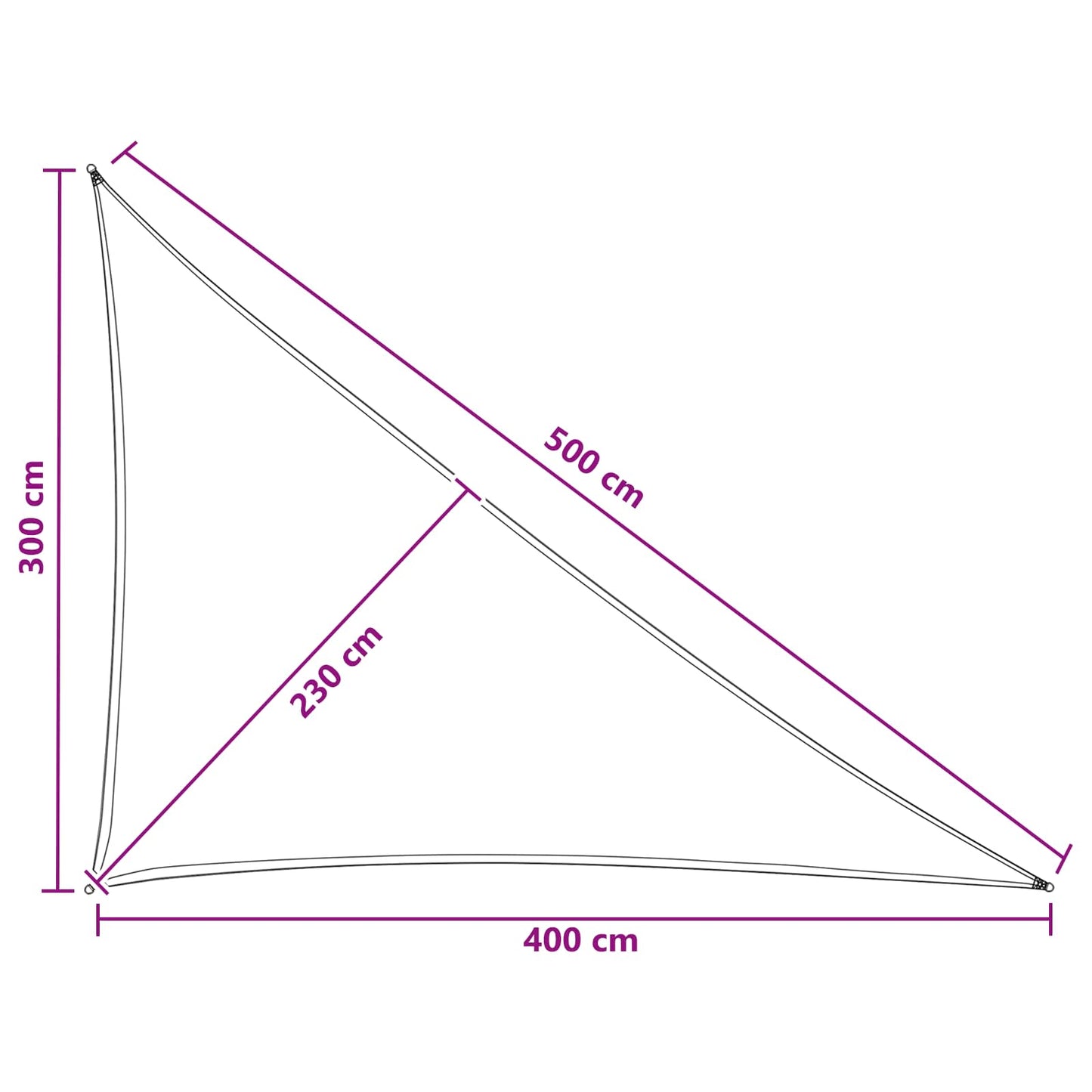 Sonnensegel 3 x 4 x 5 m HDPE Dreieckig Blau und Weiß
