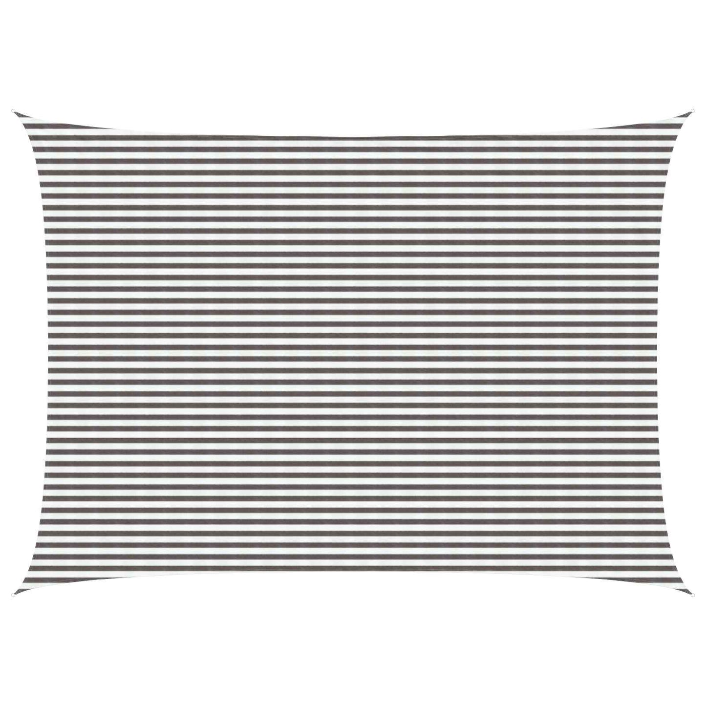 Sonnensegel 5 x 6 m HDPE Rechteckig Hellgrau und Weiß