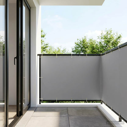 Balkon Sichtschutz 150 x 500 cm Polyester Hellgrau