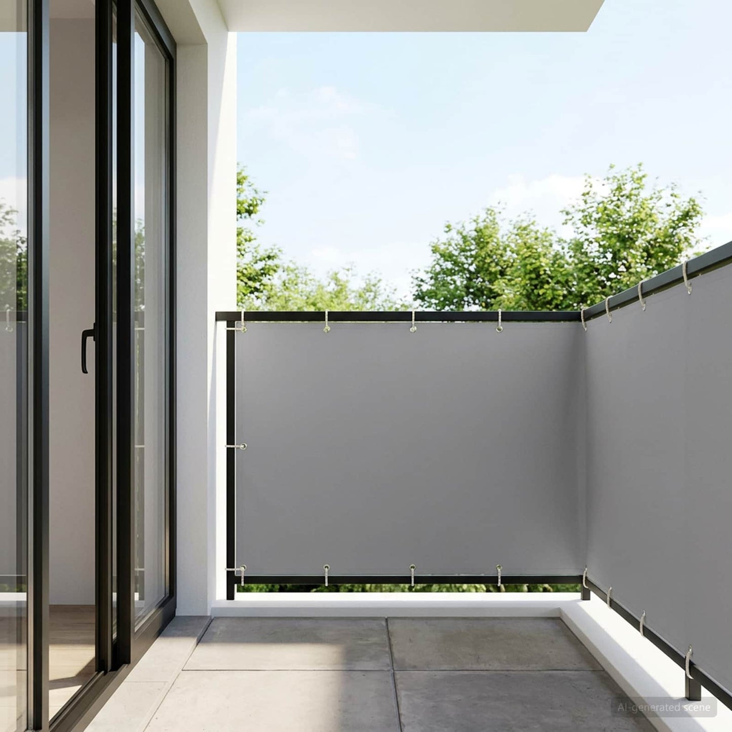 Balkon Sichtschutz 150 x 500 cm Stoff mit PU-Beschichtung