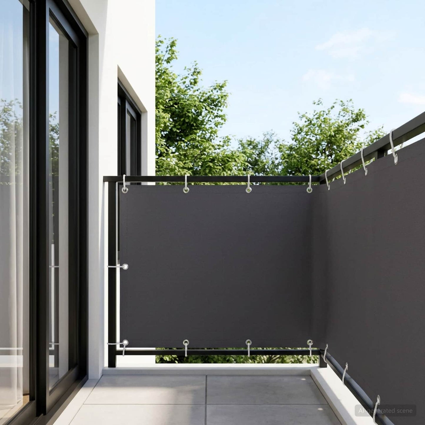 Balkon Sichtschutz 150 x 300 cm Stoff mit PU-Beschichtung