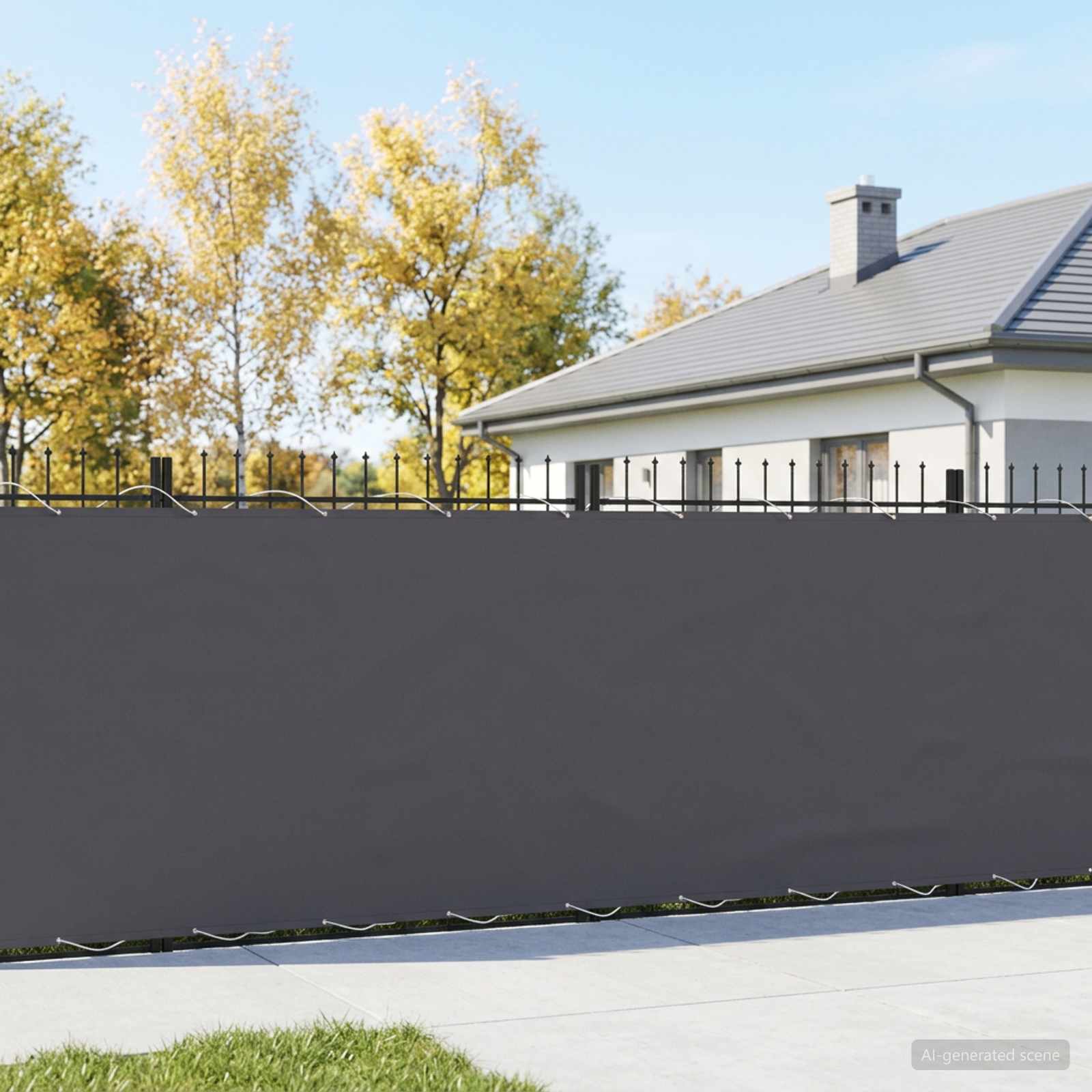 Balkon Sichtschutz 180 x 600 cm Stoff mit PU-Beschichtung