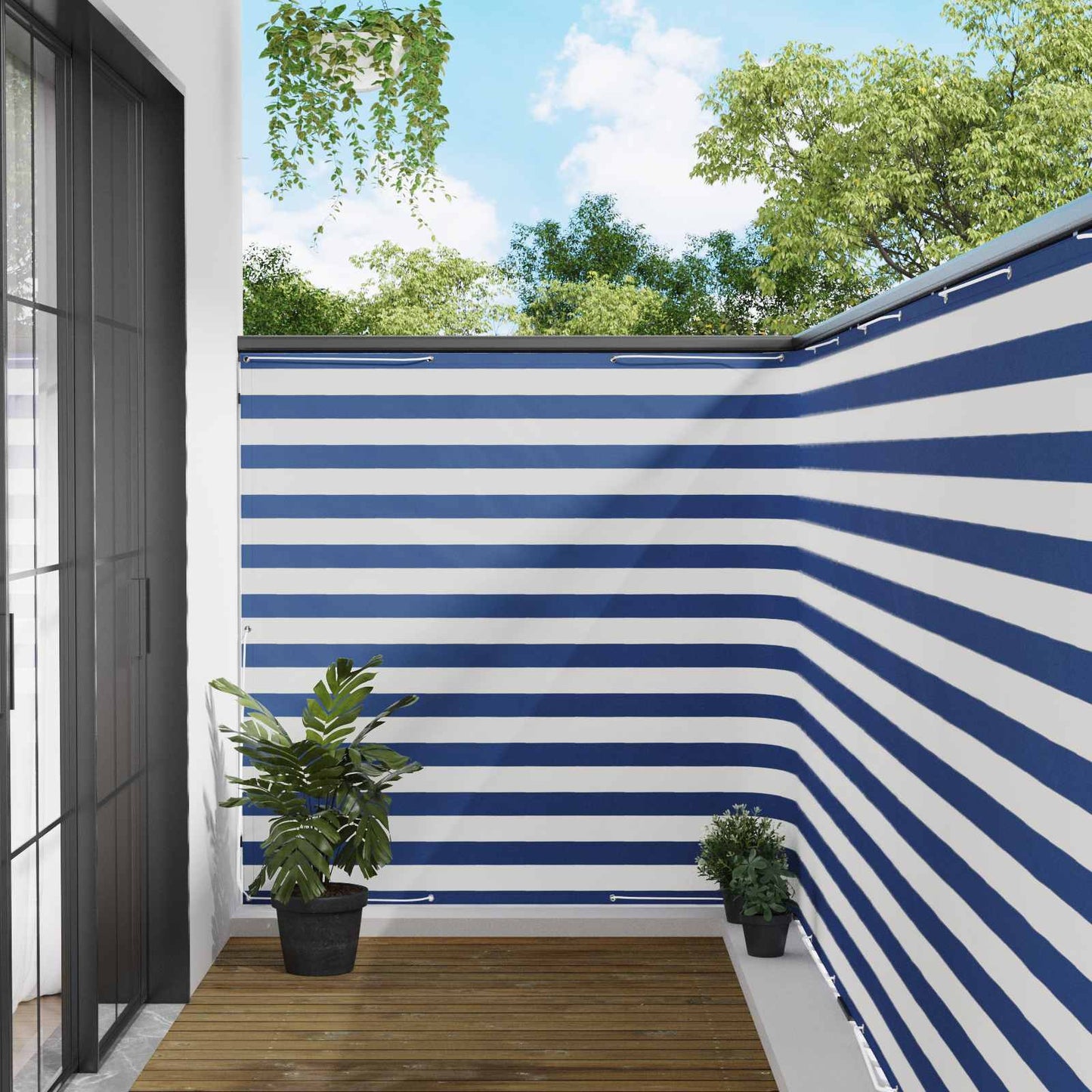 Balkon Sichtschutz 150 x 400 cm Stoff mit PU-Beschichtung