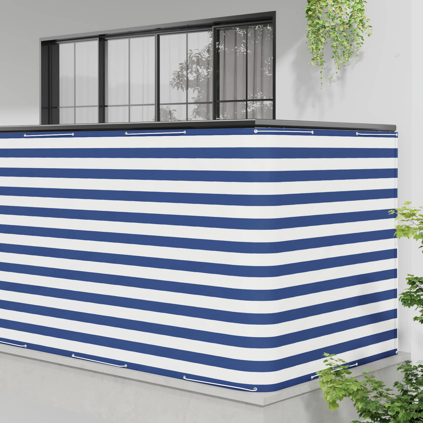 Balkon Sichtschutz 150 x 600 cm Stoff mit PU-Beschichtung