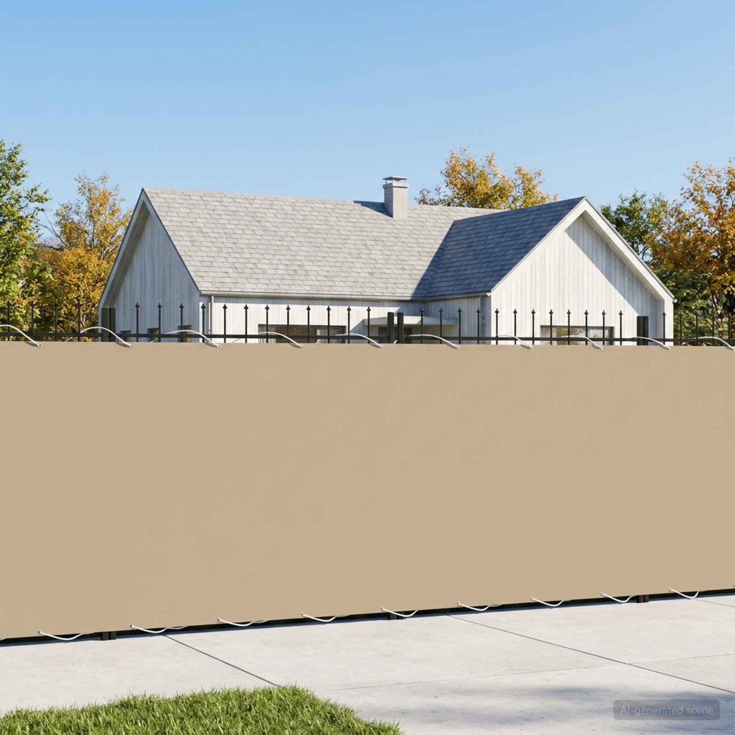 Balkon Sichtschutz 180 x 700 cm Stoff mit PU-Beschichtung Beige