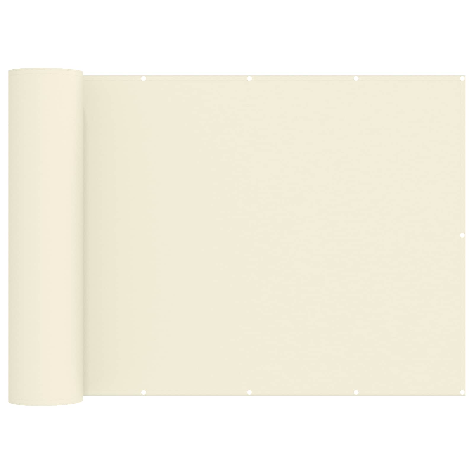 Balkon Sichtschutz 200 x 300 cm Stoff mit PU-Beschichtung Creme