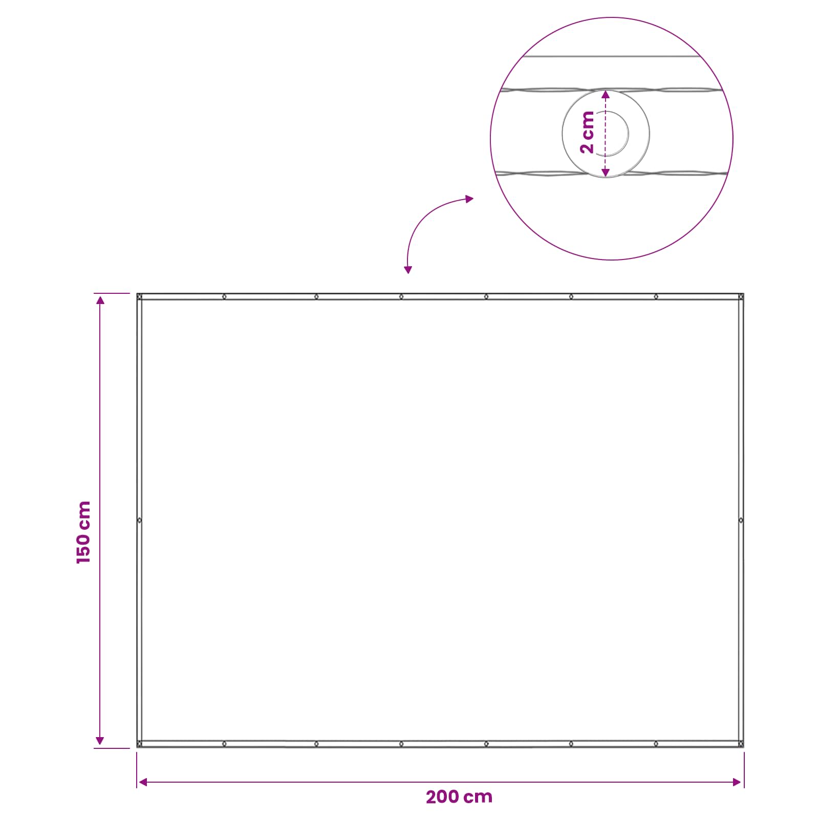 Balkon Sichtschutz 150 x 200 cm Stoff mit PU-Beschichtung Taupe