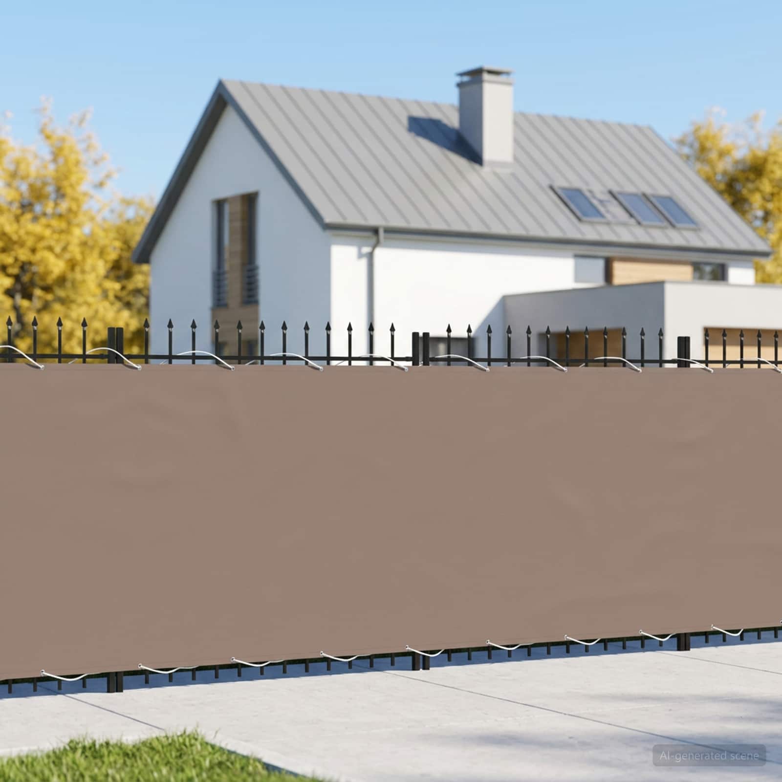 Balkon Sichtschutz 200 x 800 cm Stoff mit PU-Beschichtung Taupe
