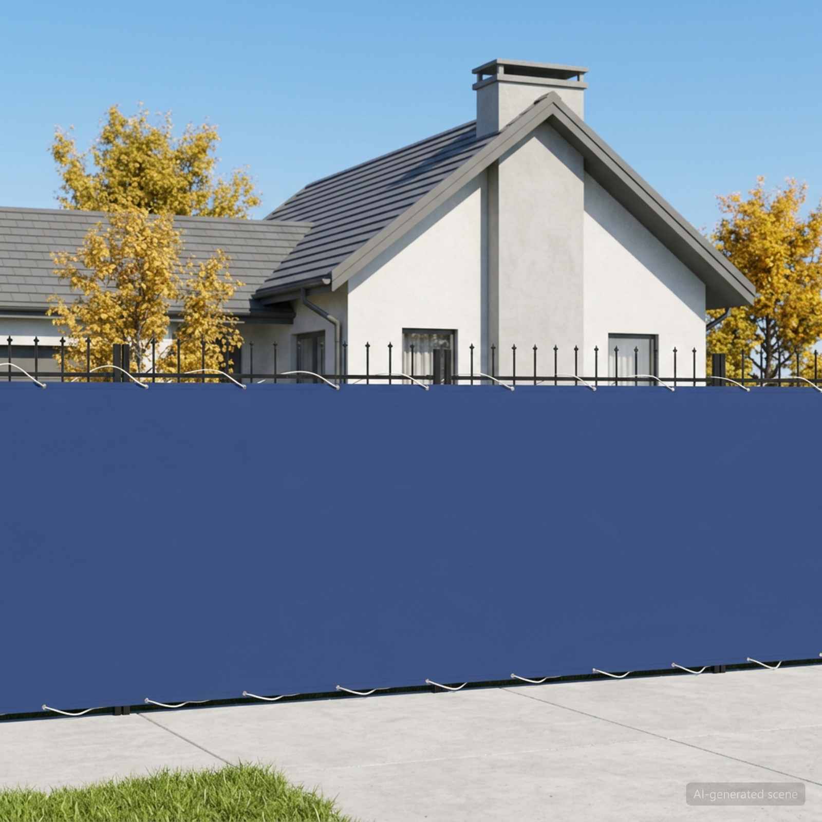 Balkon Sichtschutz 150 x 300 cm Stoff mit PU-Beschichtung Blau