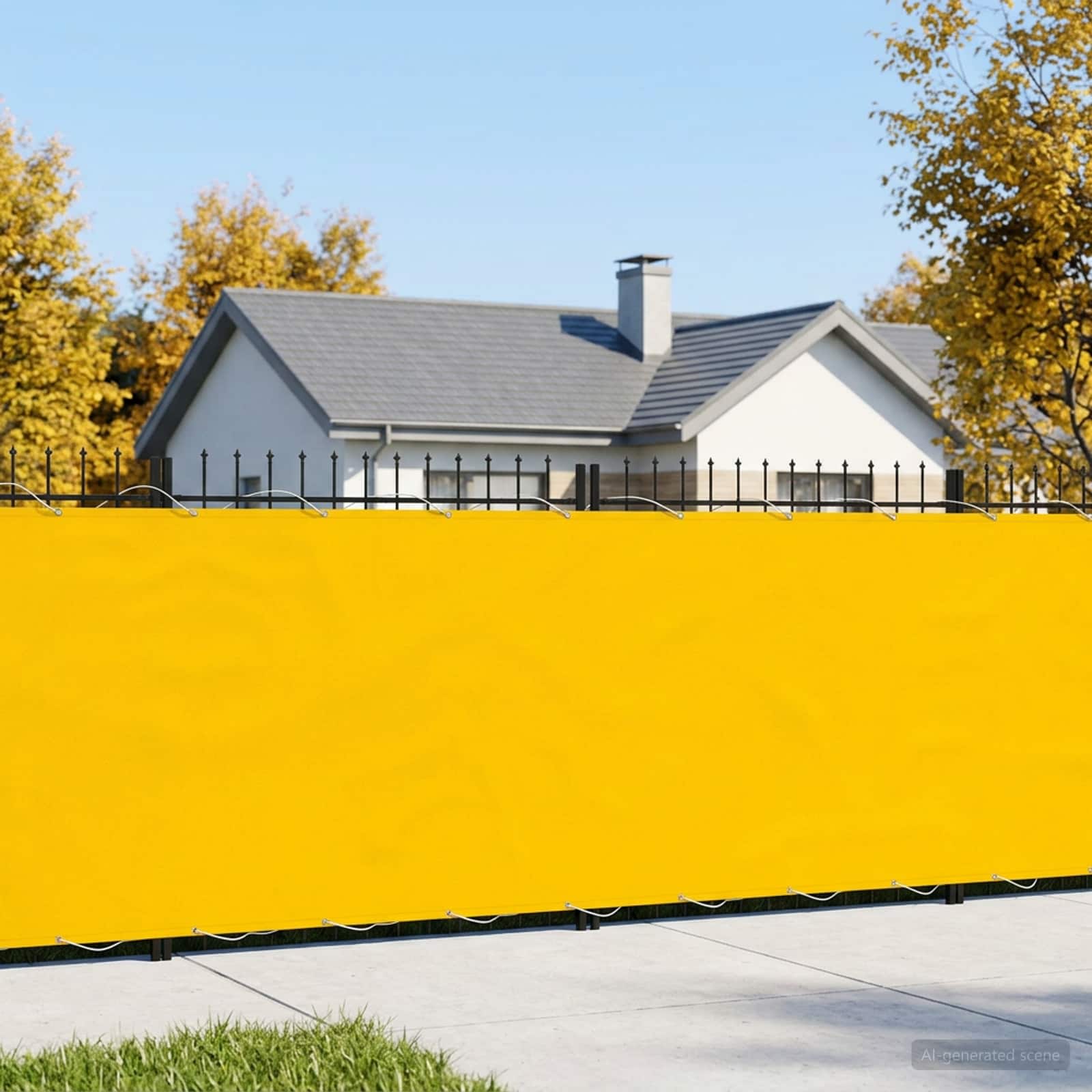 Balkon Sichtschutz 180 x 400 cm Stoff mit PU-Beschichtung Gelb