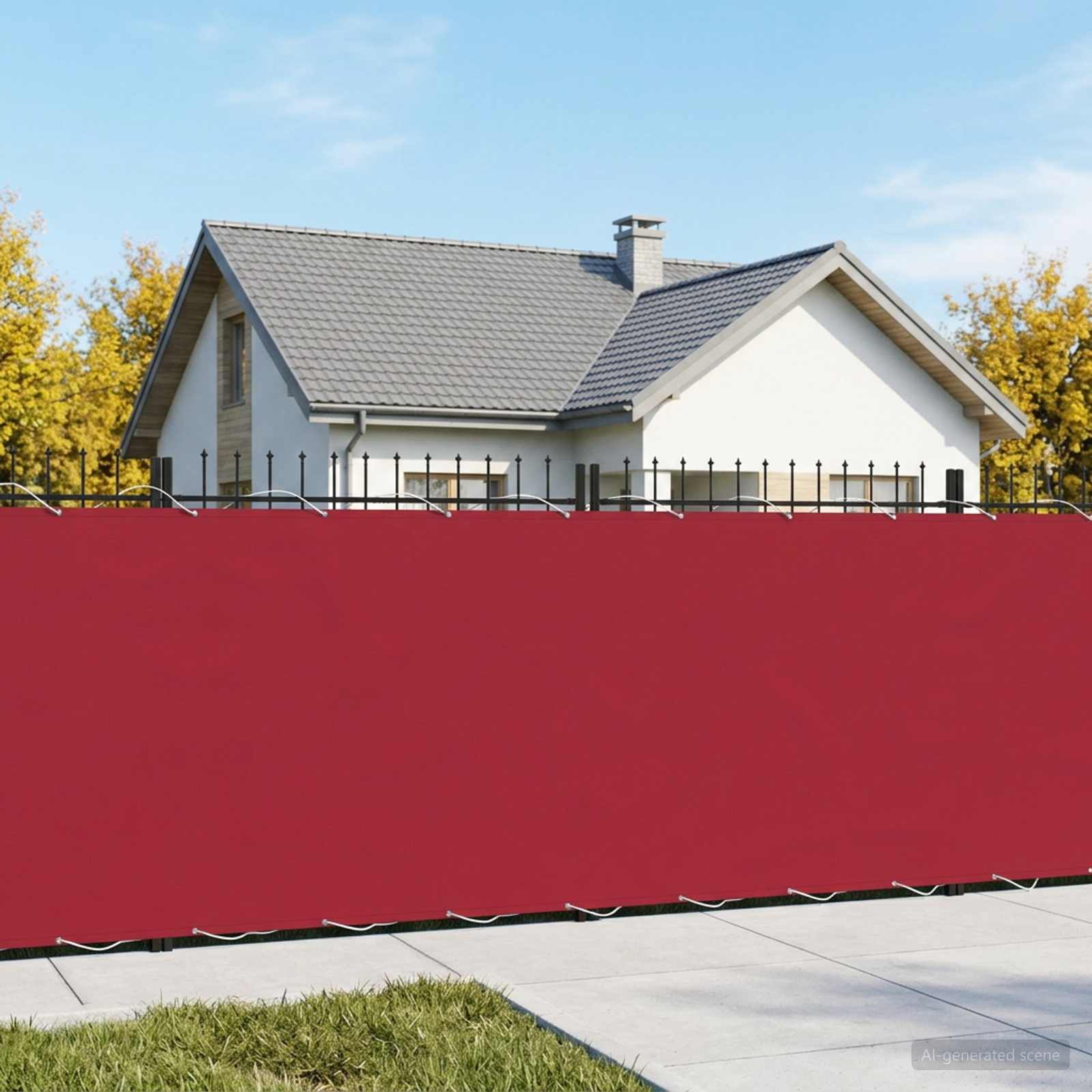 Balkon Sichtschutz 150 x 400 cm Stoff mit PU-Beschichtung Rot