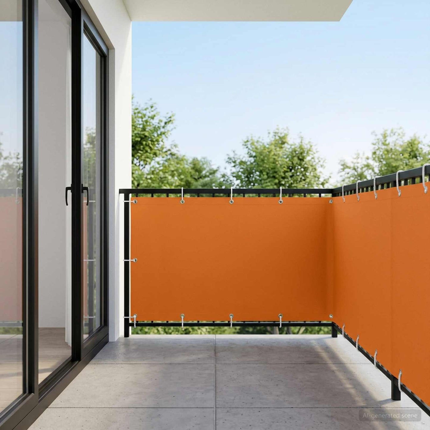 Balkon Sichtschutz 150 x 300 cm Stoff mit PU-Beschichtung