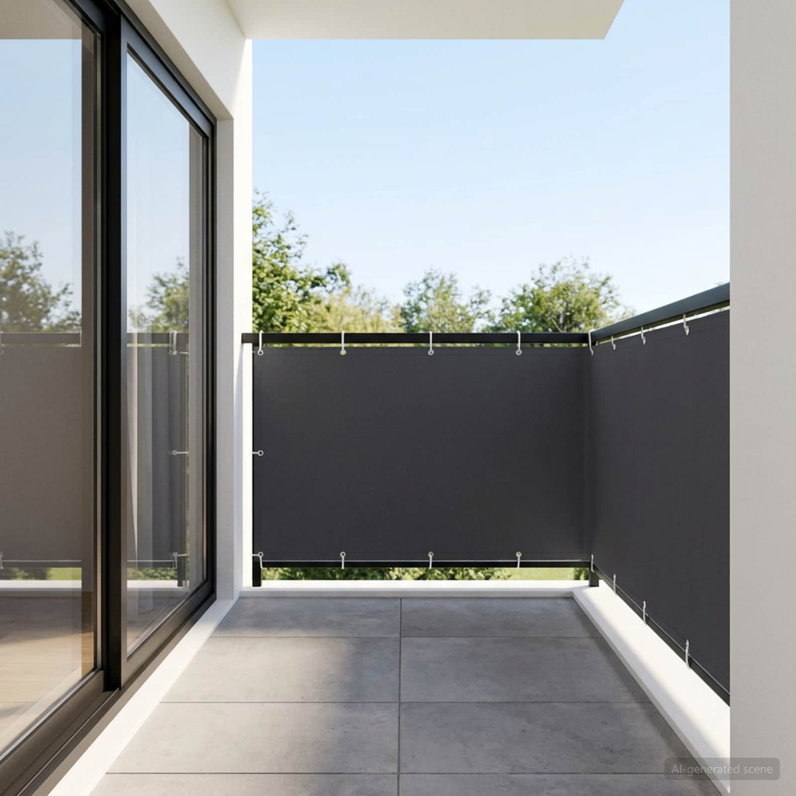 Balkon Sichtschutz 150 x 500 cm Stoff mit PU-Beschichtung