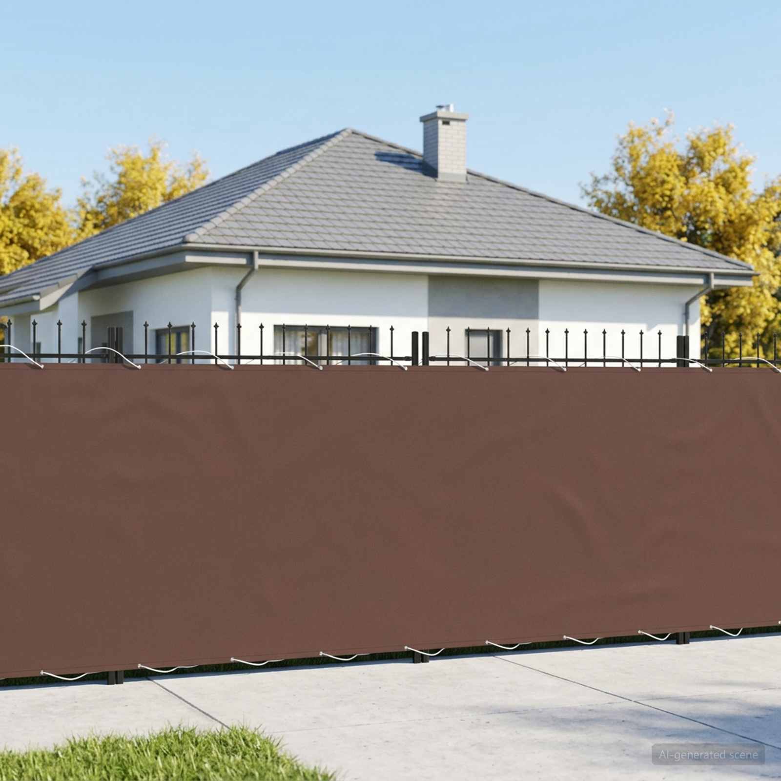 Balkon Sichtschutz 150 x 300 cm Stoff mit PU-Beschichtung Braun