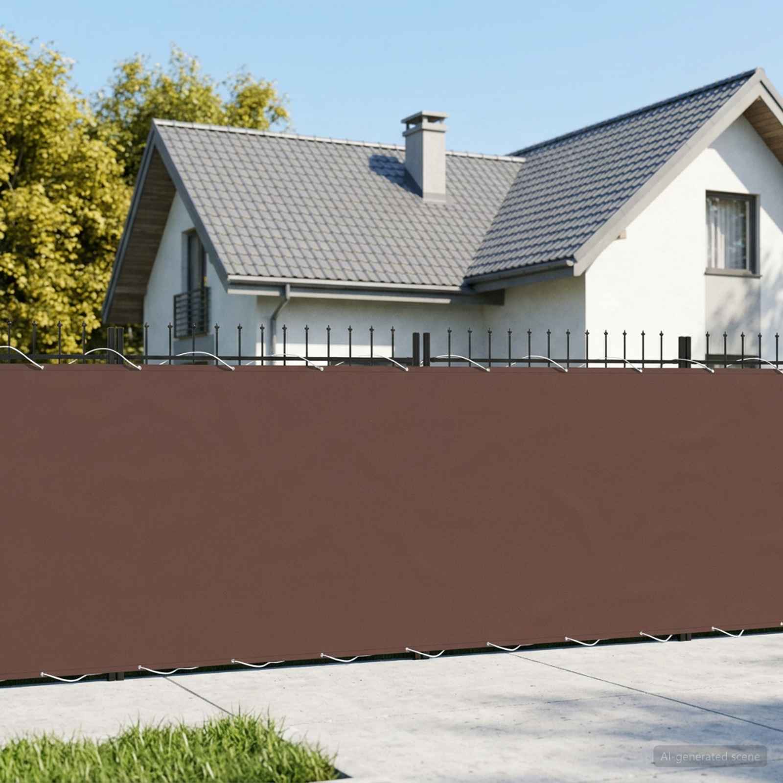 Balkon Sichtschutz 180 x 300 cm Stoff mit PU-Beschichtung Braun