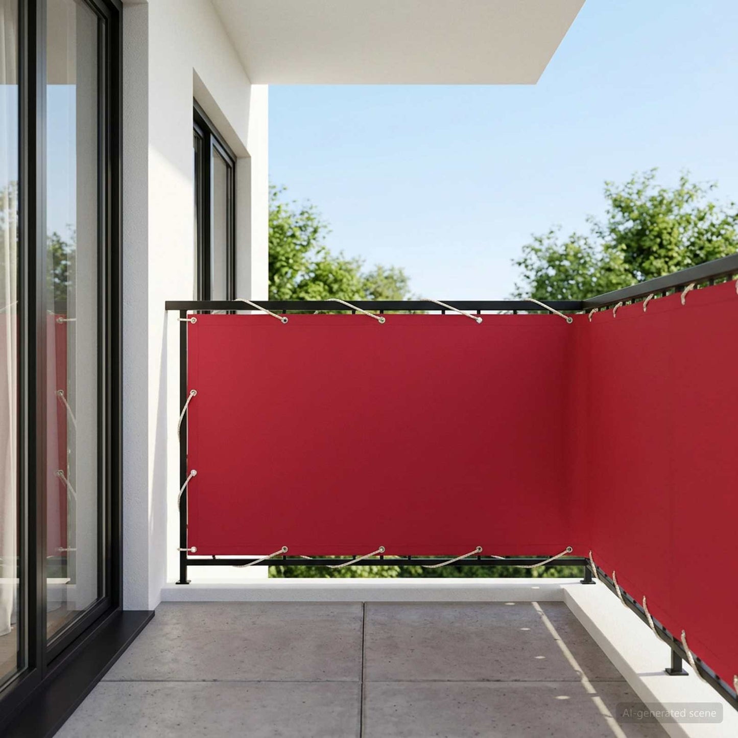 Balkon Sichtschutz 150 x 300 cm Stoff mit PU-Beschichtung