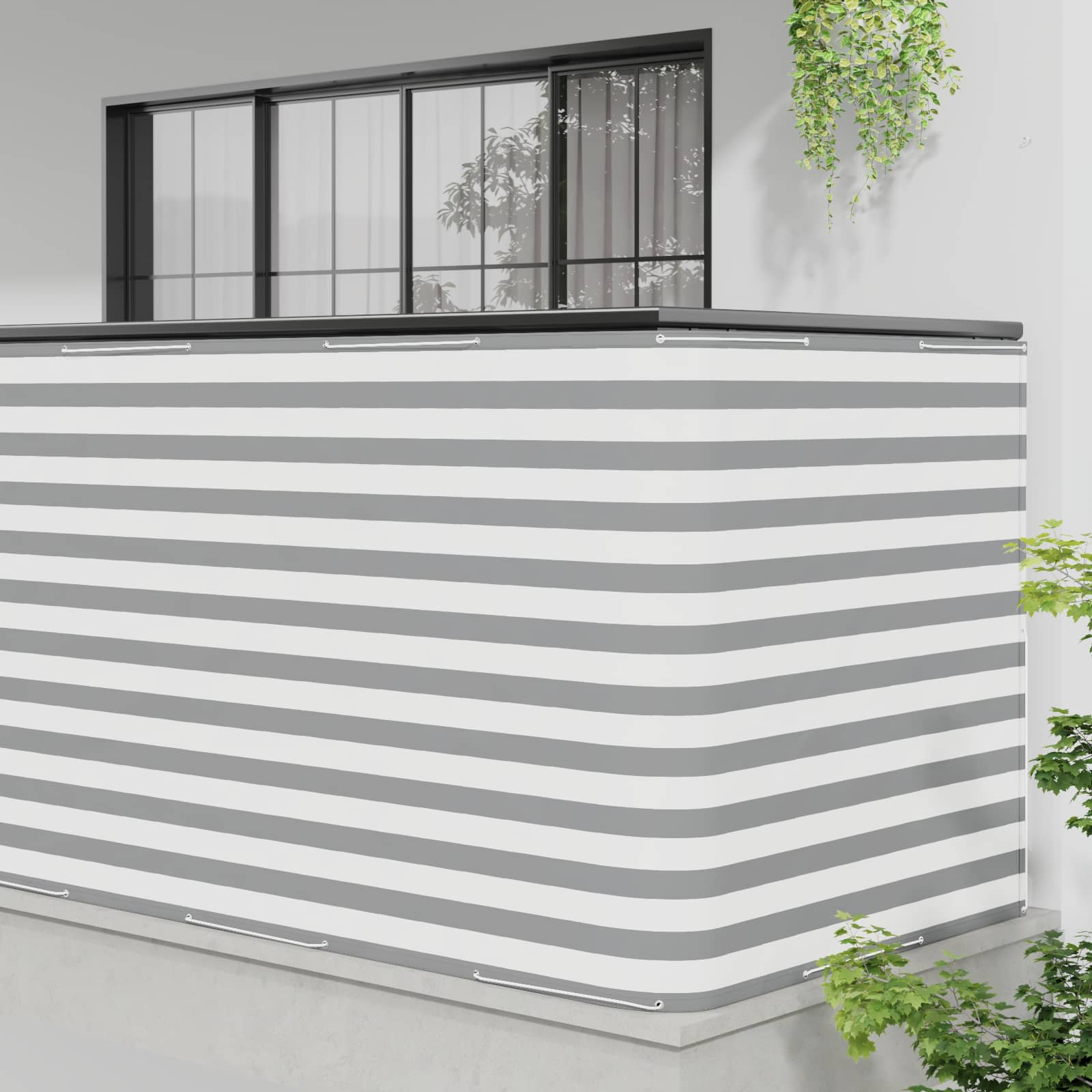Balkon Sichtschutz 150 x 300 cm Stoff mit PU-Beschichtung