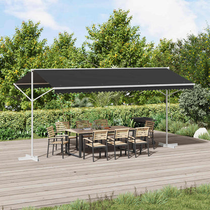 Freistehende Markise 5 x 3 m Polyester Anthrazit