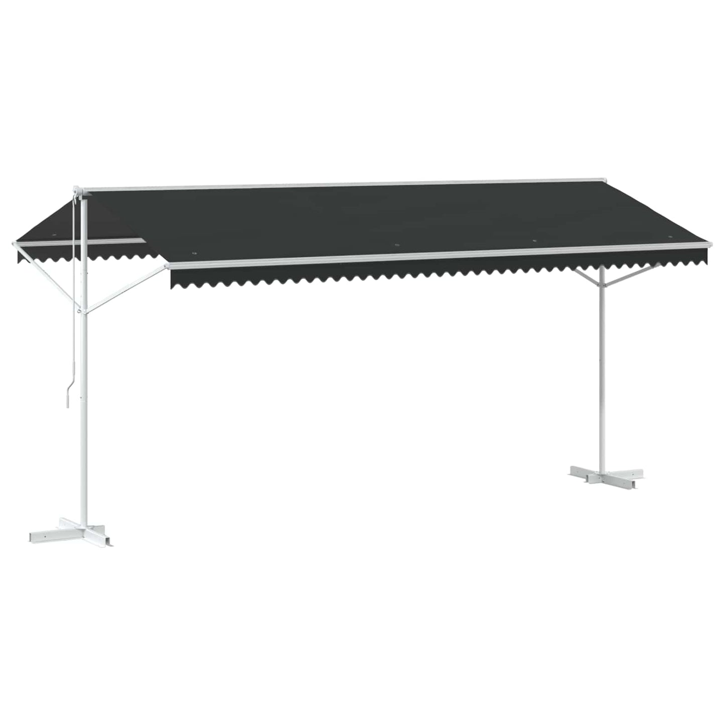 Freistehende Markise 5 x 3 m Polyester Anthrazit