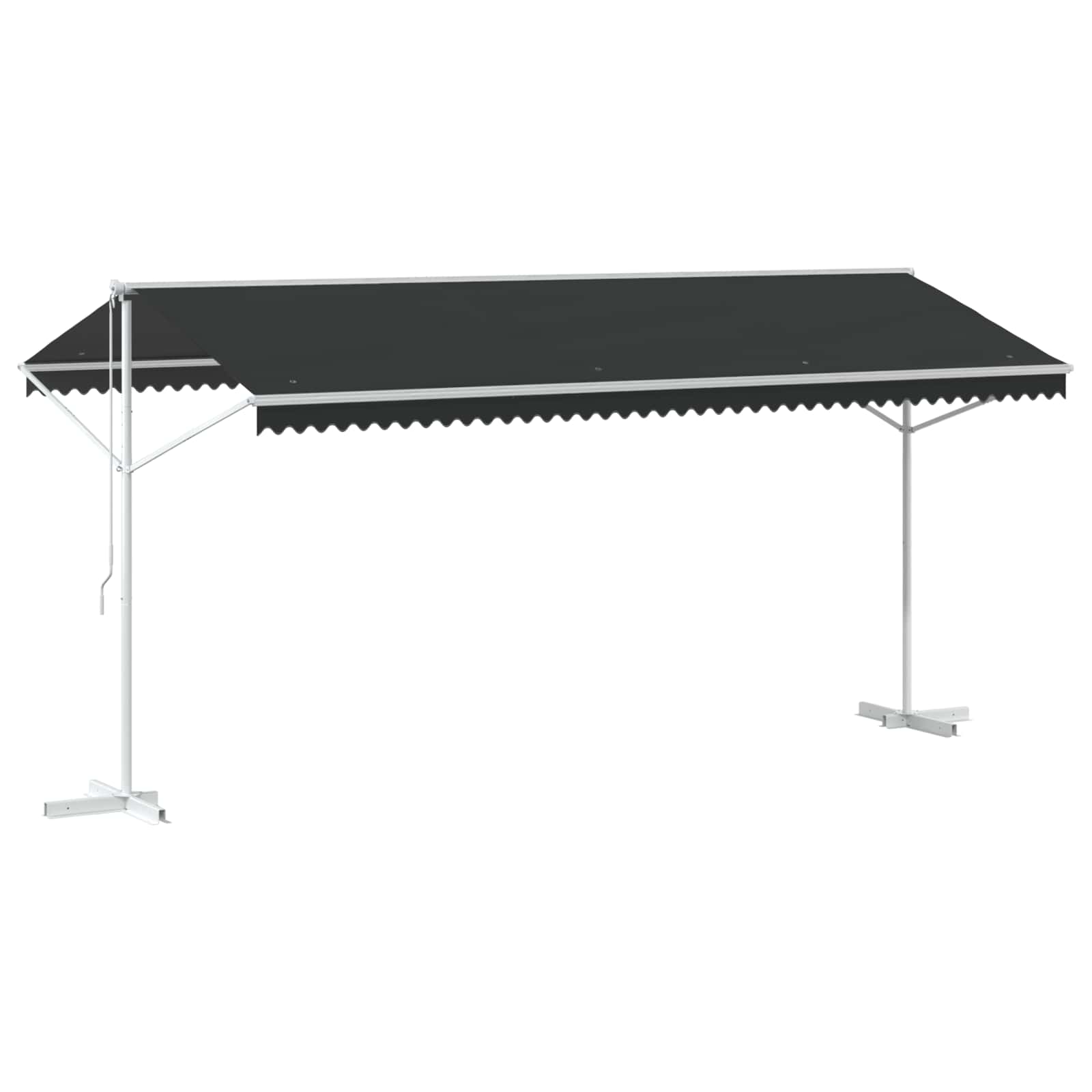 Freistehende Markise 5 x 3 m Polyester Anthrazit