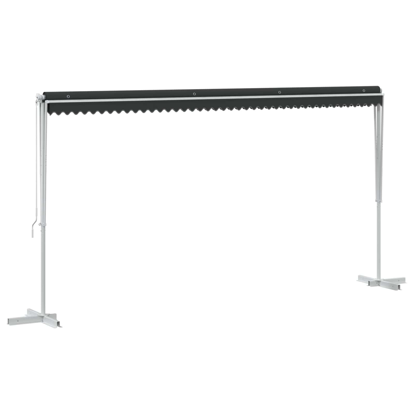 Freistehende Markise 5 x 3 m Polyester Anthrazit