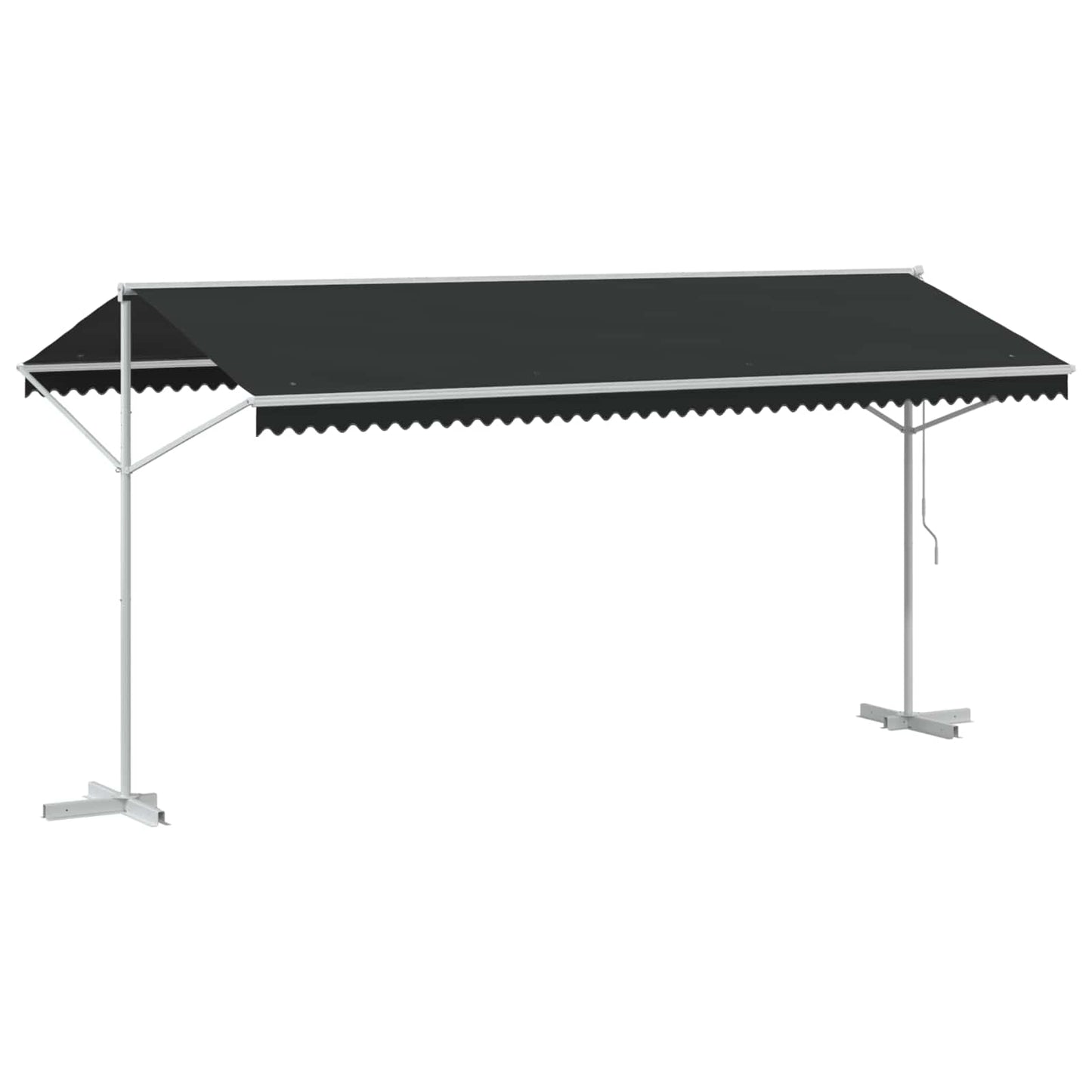 Freistehende Markise 5 x 3 m Polyester Anthrazit