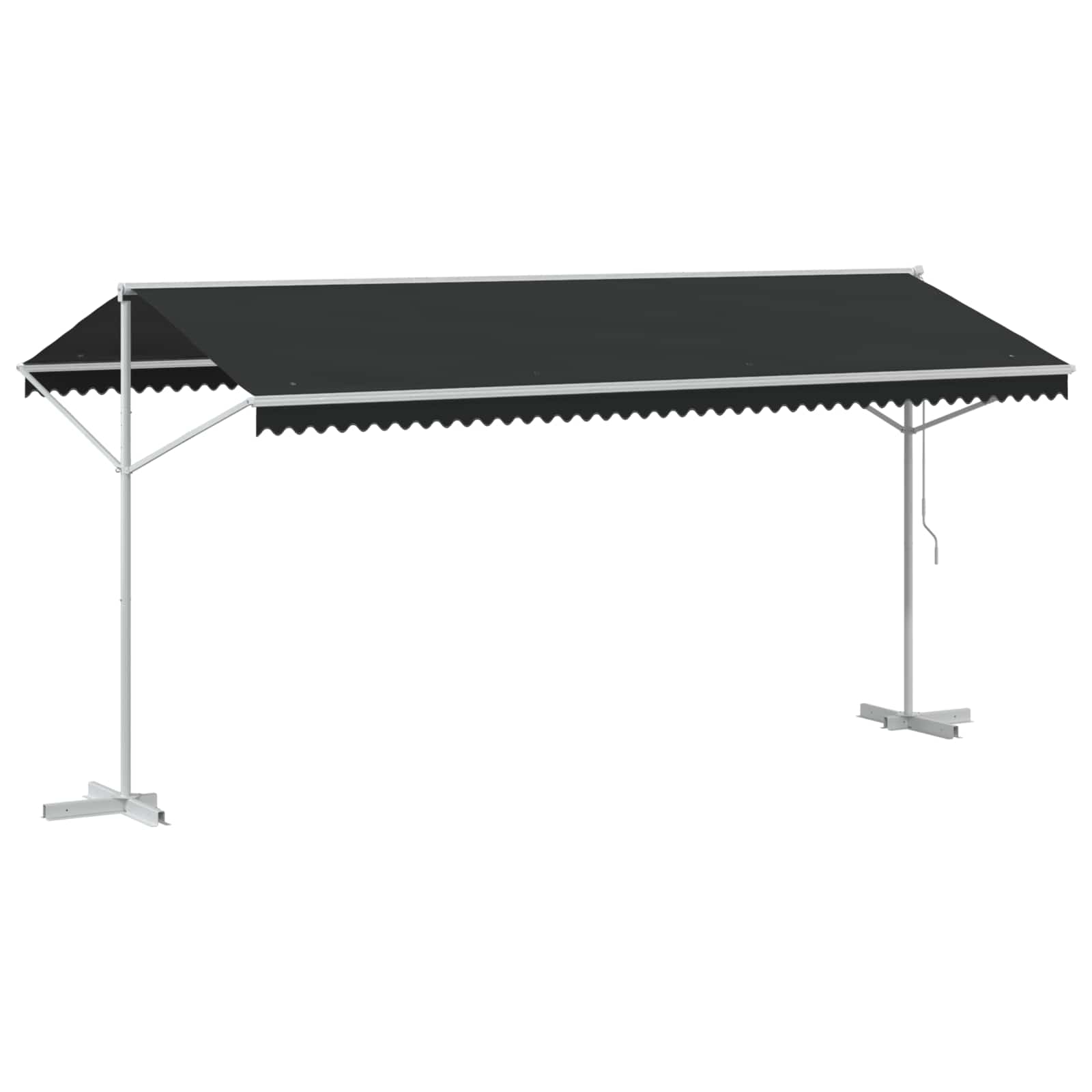 Freistehende Markise 5 x 3 m Polyester Anthrazit