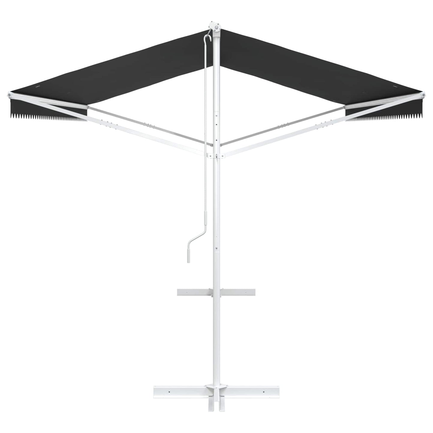 Freistehende Markise 5 x 3 m Polyester Anthrazit