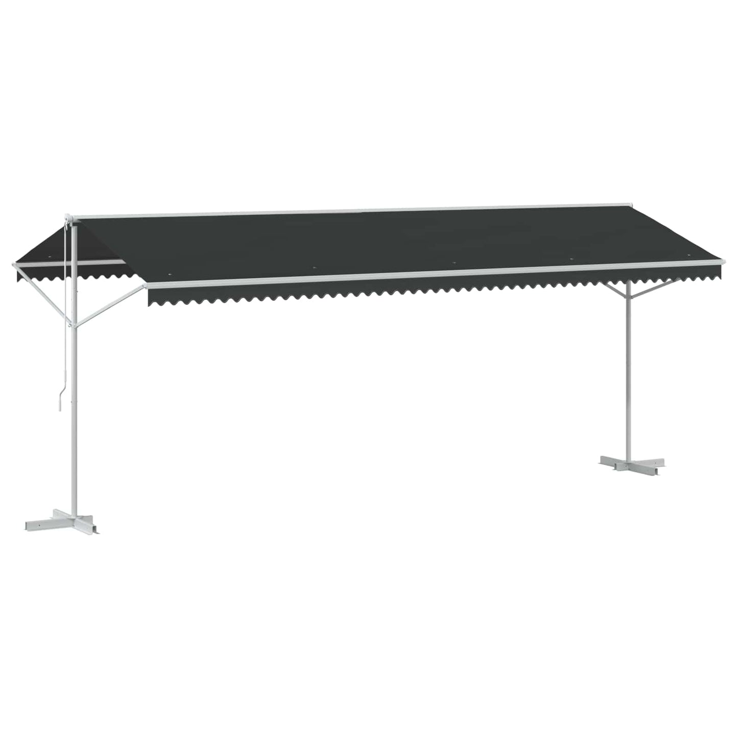 Freistehende Markise 6 x 3 m Polyester Anthrazit