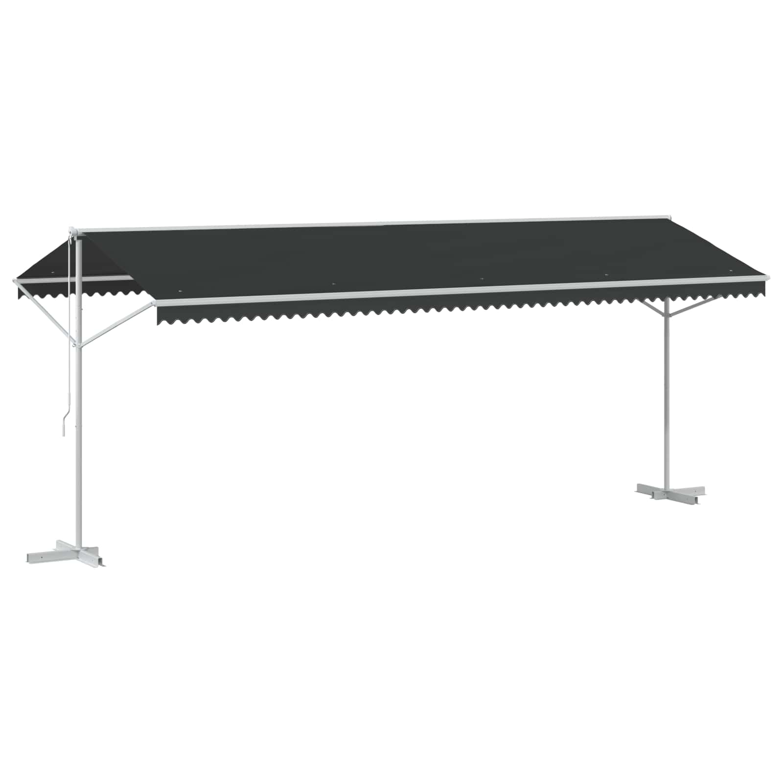 Freistehende Markise 6 x 3 m Polyester Anthrazit