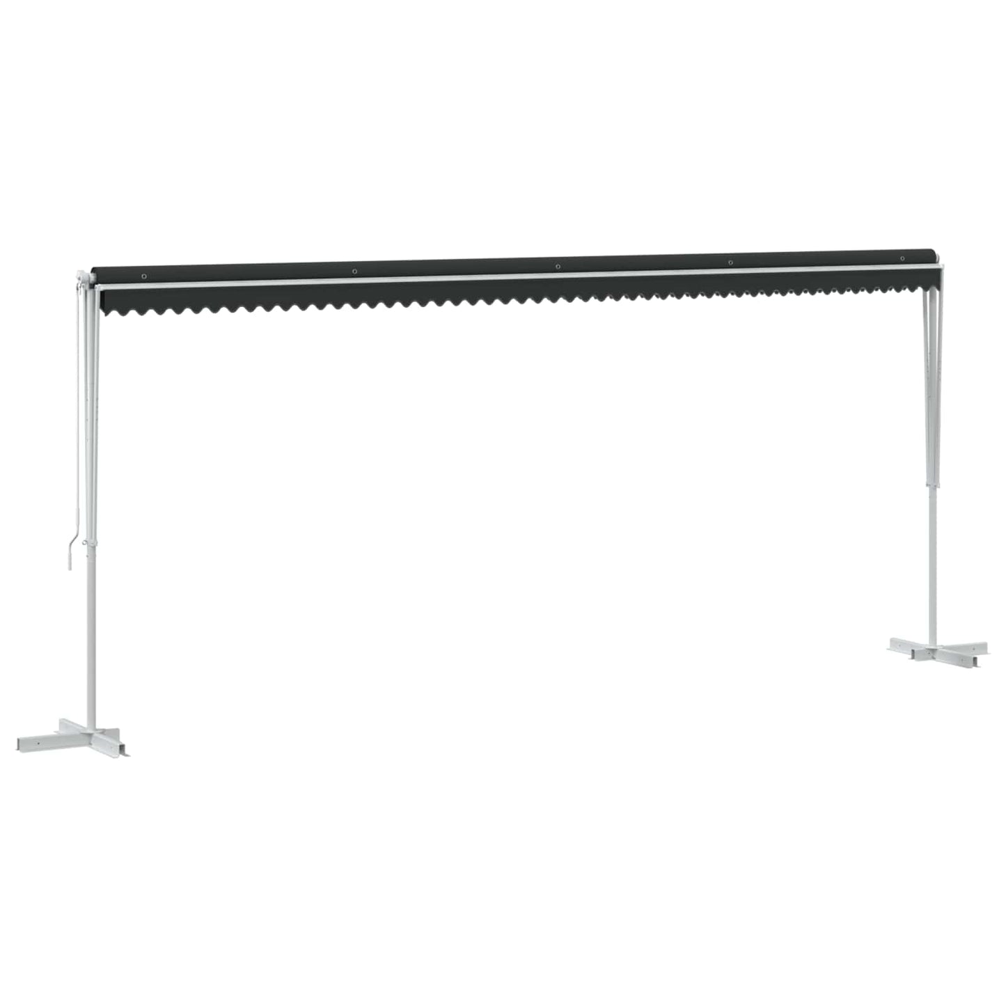 Freistehende Markise 6 x 3 m Polyester Anthrazit