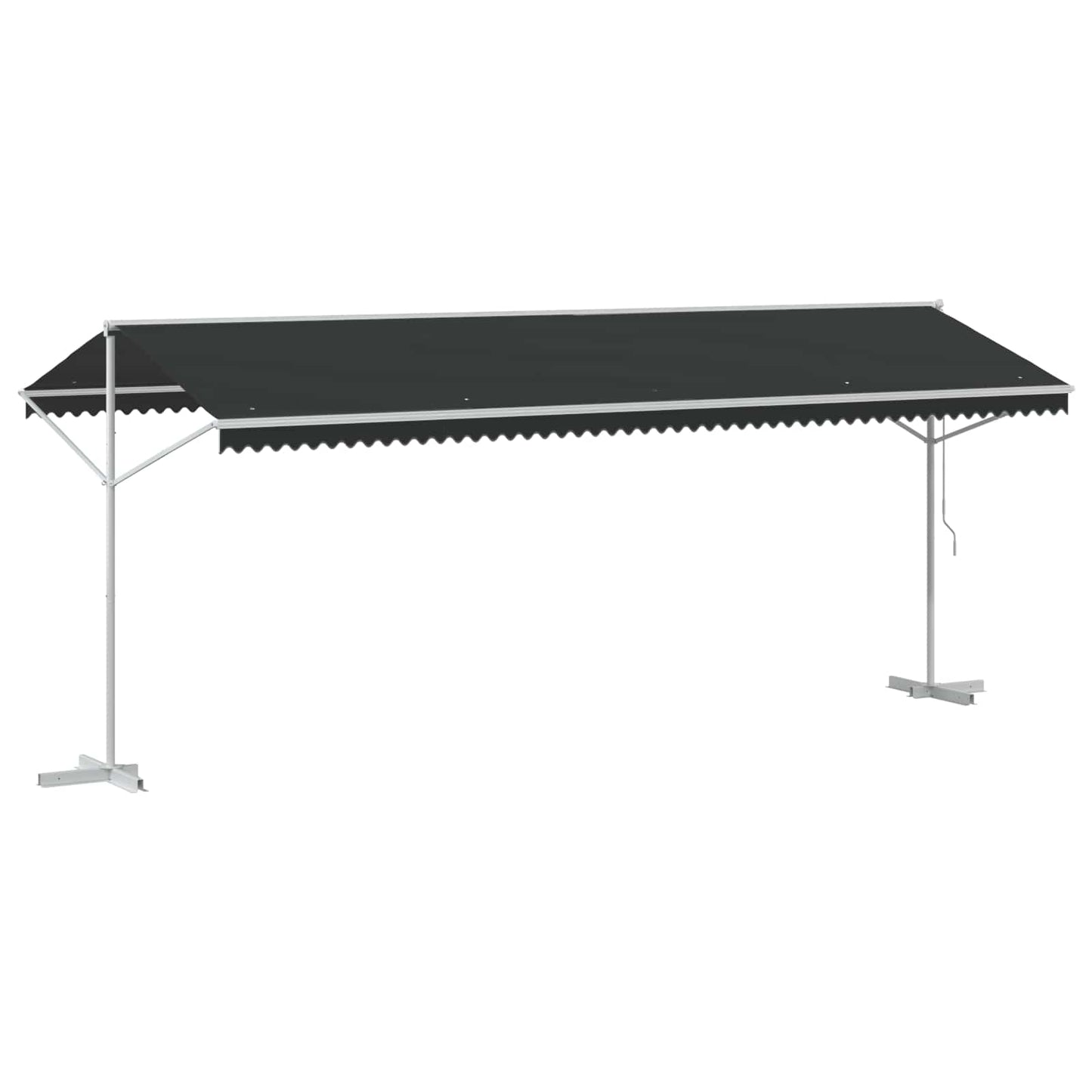 Freistehende Markise 6 x 3 m Polyester Anthrazit