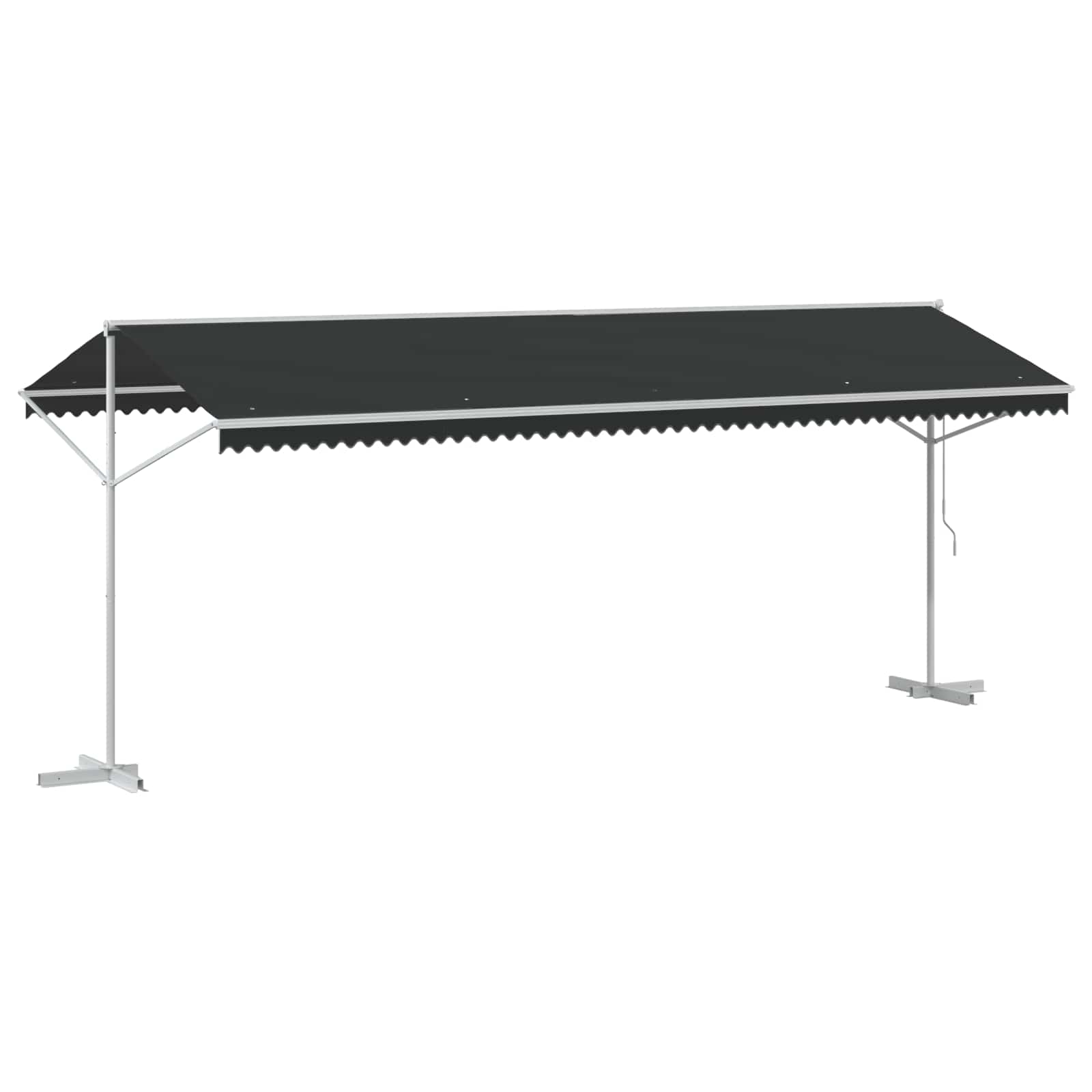 Freistehende Markise 6 x 3 m Polyester Anthrazit