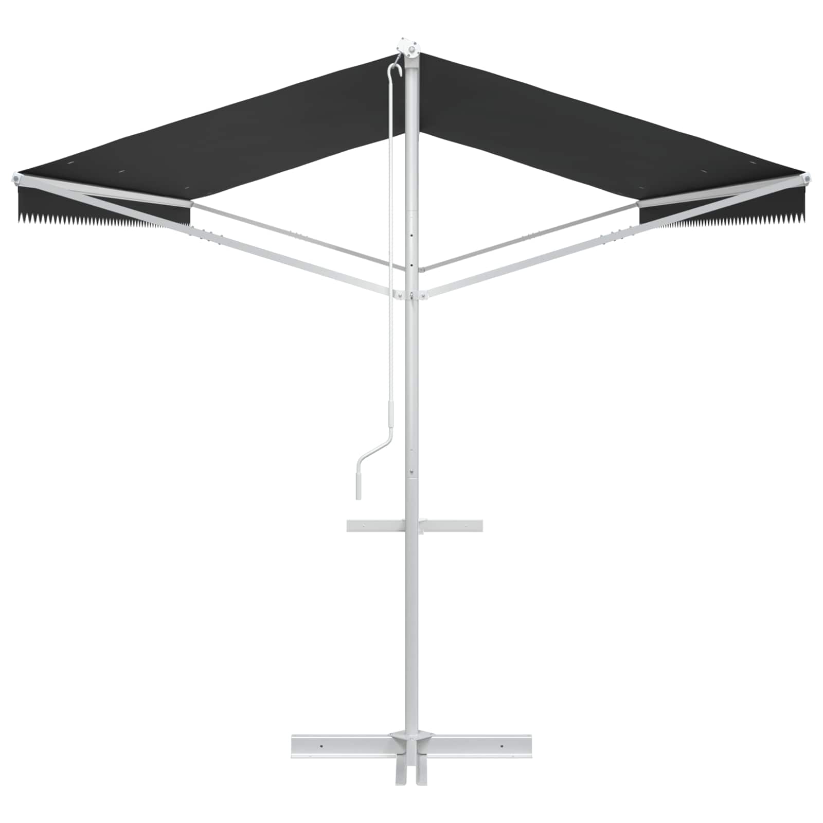 Freistehende Markise 6 x 3 m Polyester Anthrazit