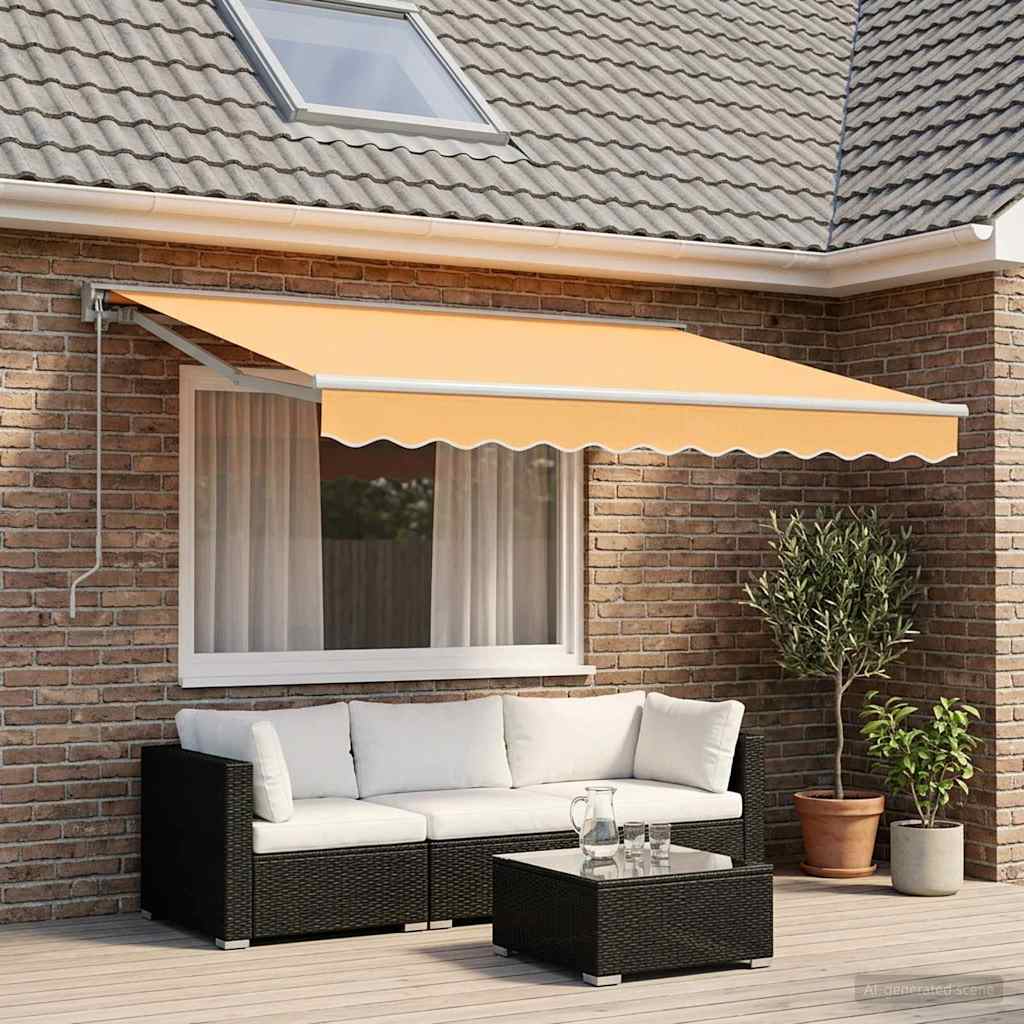 Einziehbare Markise Sand 3,5 x 2 m Polyester und Aluminium