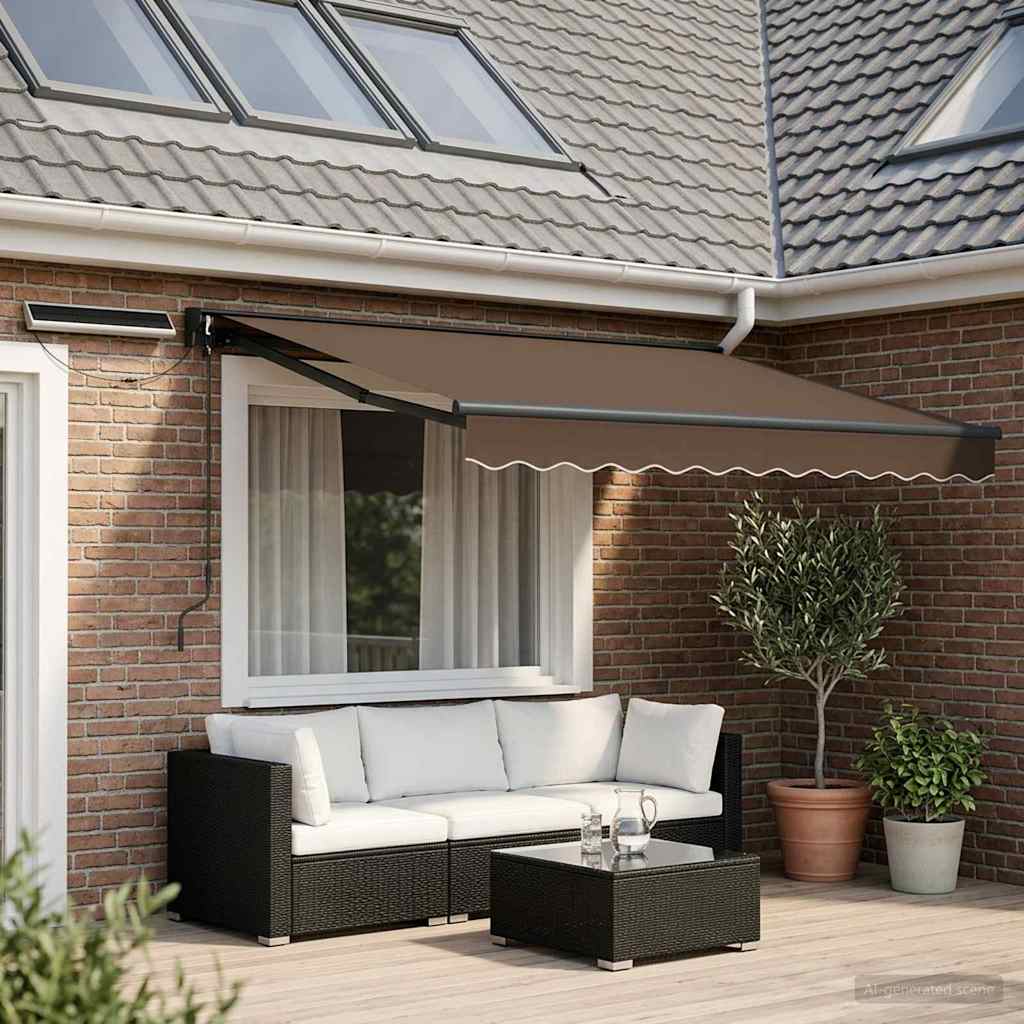 Elektrische ausziehbare Markise Taupe 3,5 x 2,5 m
