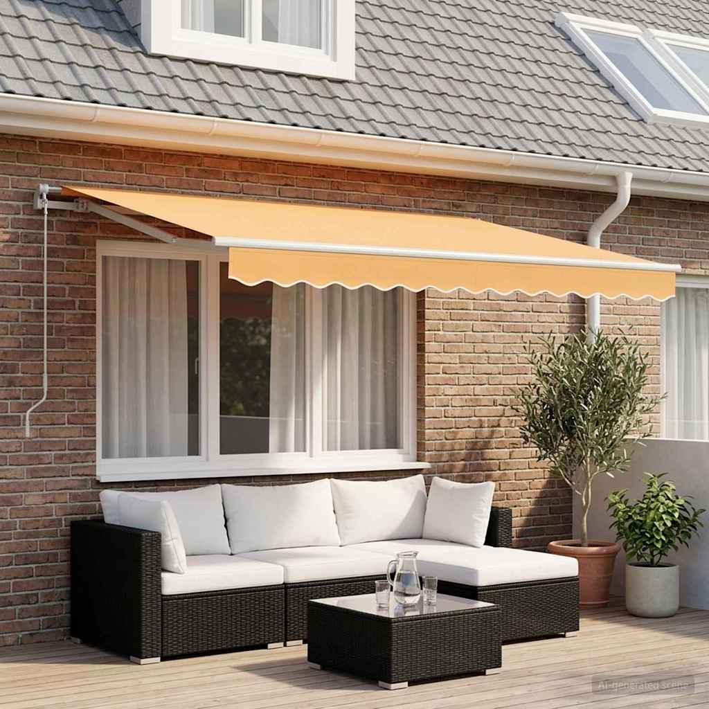 Ausziehbare Markise Sand 3 x 2,5 m Polyester und Aluminium