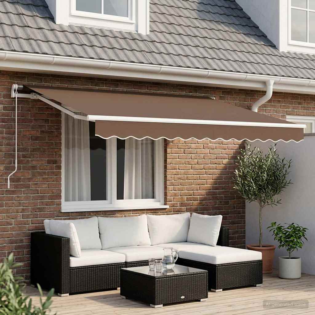 Ausziehbare Markise Taupe 300 x 250 cm Polyester und Aluminium
