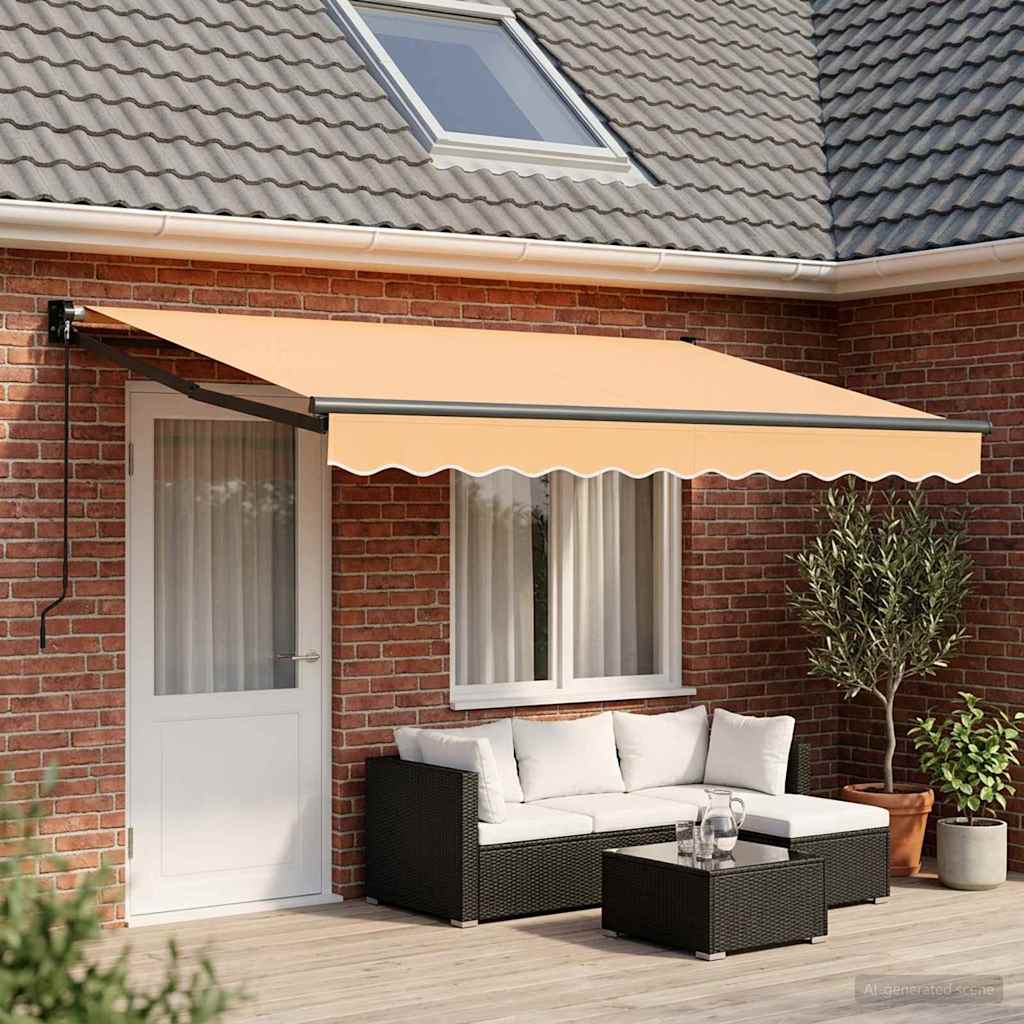 Ausziehbare Markise Sand 4,5 × 3 m 100% Polyester und Aluminium