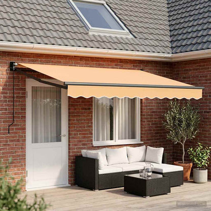 Ausziehbare Markise Sand 4,5 × 3 m 100% Polyester und Aluminium