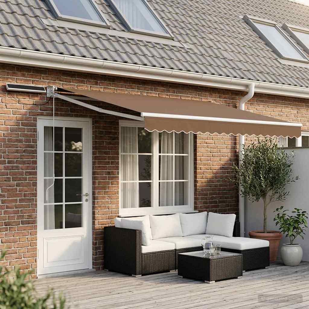 Elektrische ausziehbare Markise Taupe