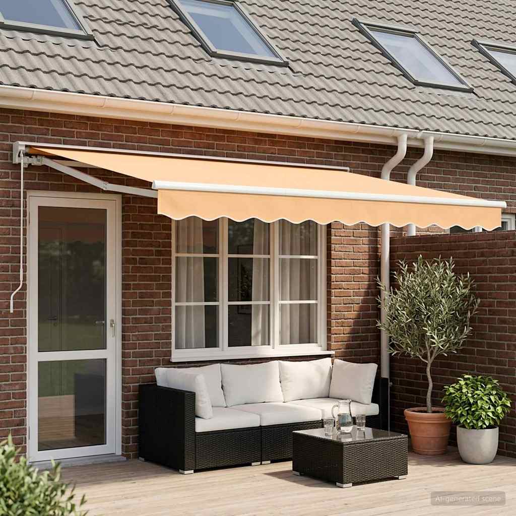 Manuell einziehbare Markise Sand 4 × 3,5 m