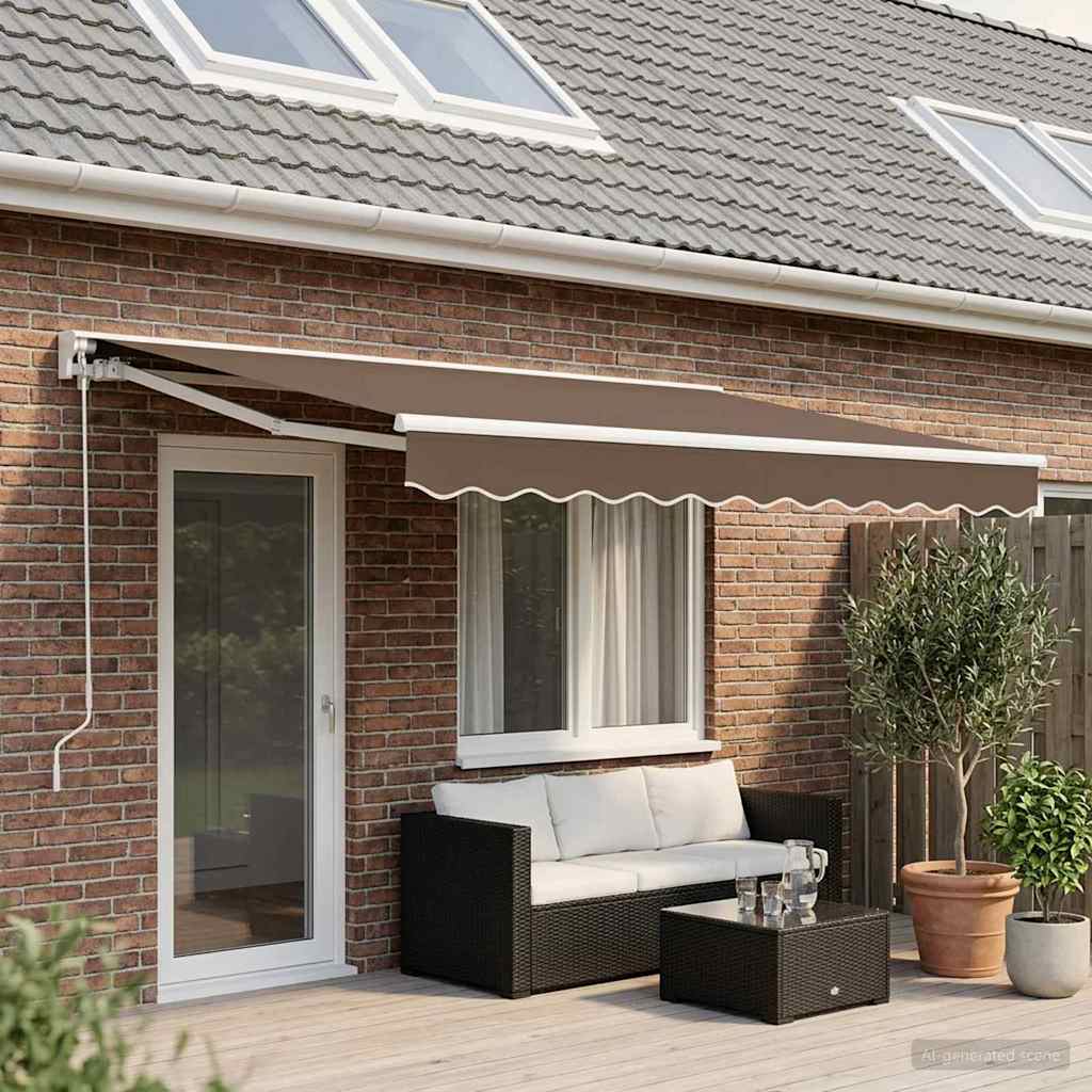 Manuell einziehbare Markise Taupe 5 x 3 m