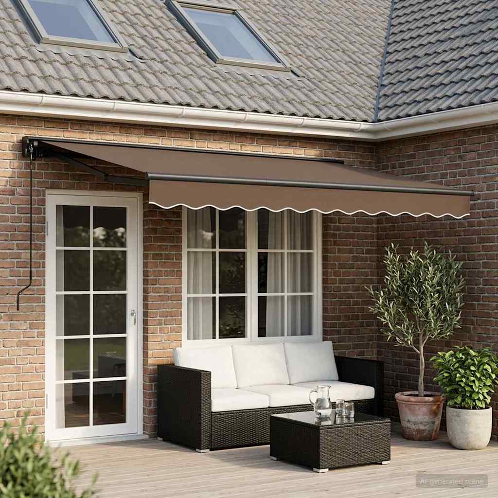 Manuell einziehbare Markise Taupe 4 × 3,5 m