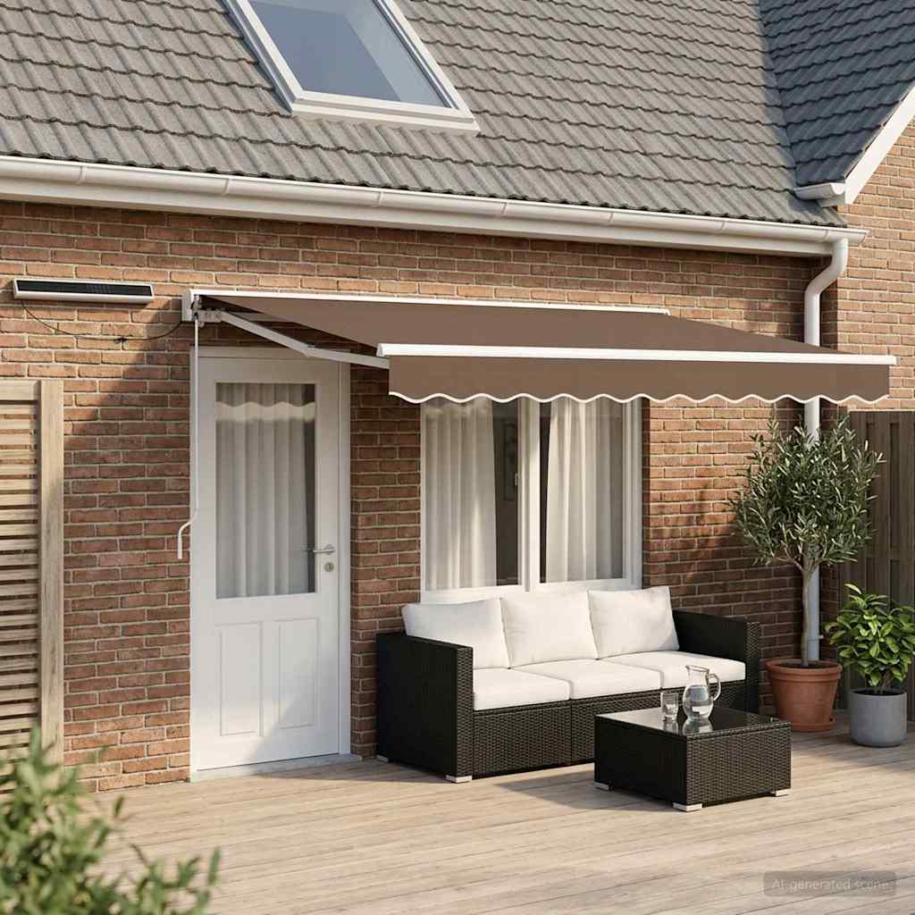 Elektrische ausziehbare Markise Taupe 4,5 × 3 m